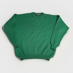 Blarney Castle Sweater XL Irish Shamrock Knit Green Made in Ireland Crewneck